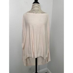 Charli London Light Pink Silk Blend High Low Oversized Knit Top